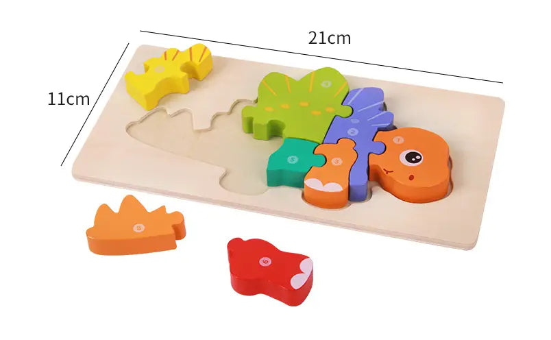 Wooden Three dimensional Dinosaur Puzzle