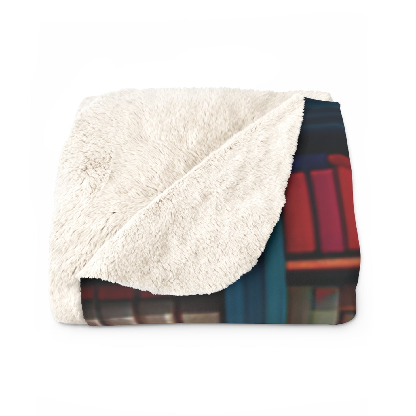 Bookish Sherpa Fleece Blanket Bookshelf