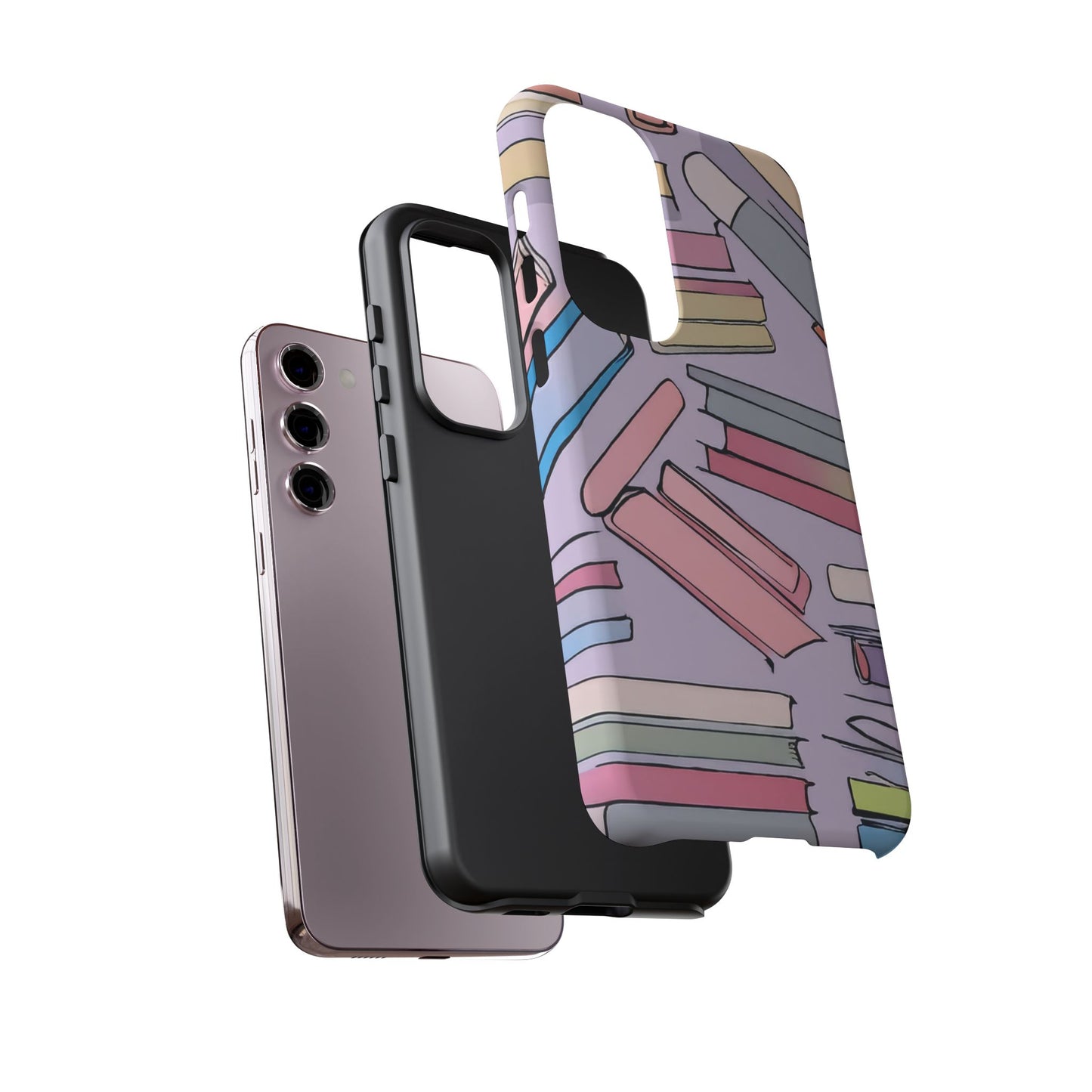 Books Pattern Tough Cases for Most Phone Types