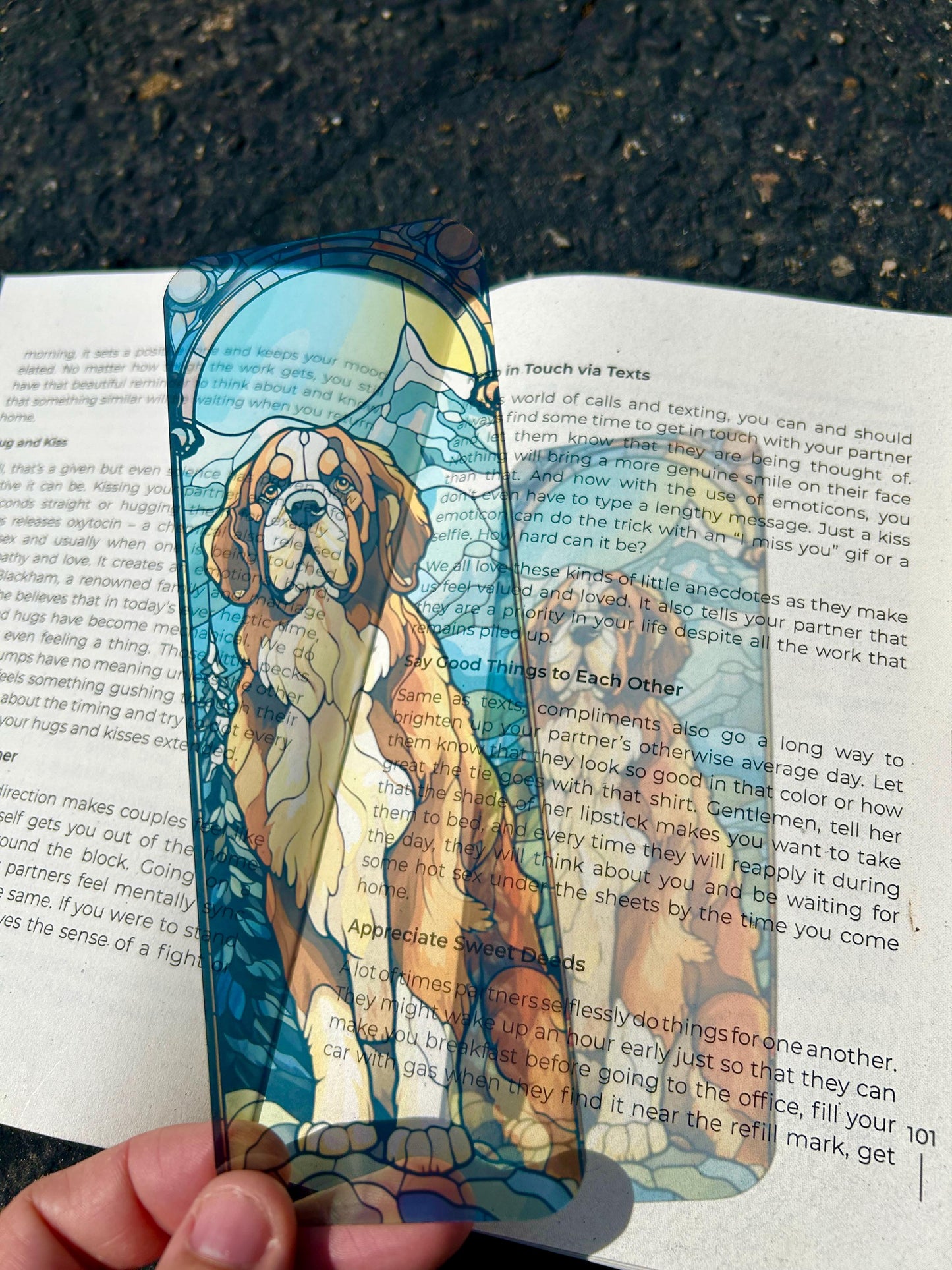 St. Bernard Dog Bookmark – Stained Glass Style, St. Bernard Lover Gift, Canine Art, Unique St. Bernard Gift for Dog Lovers