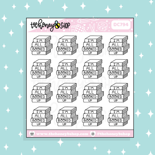 I'm All Booked Up Doodle Sticker