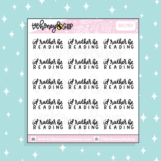 I'd Rather Be Reading Doodle Sticker