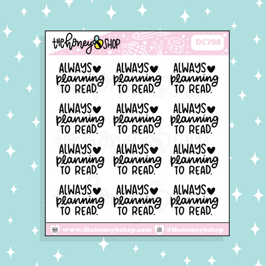 Always Planning to Read Doodle Sticker