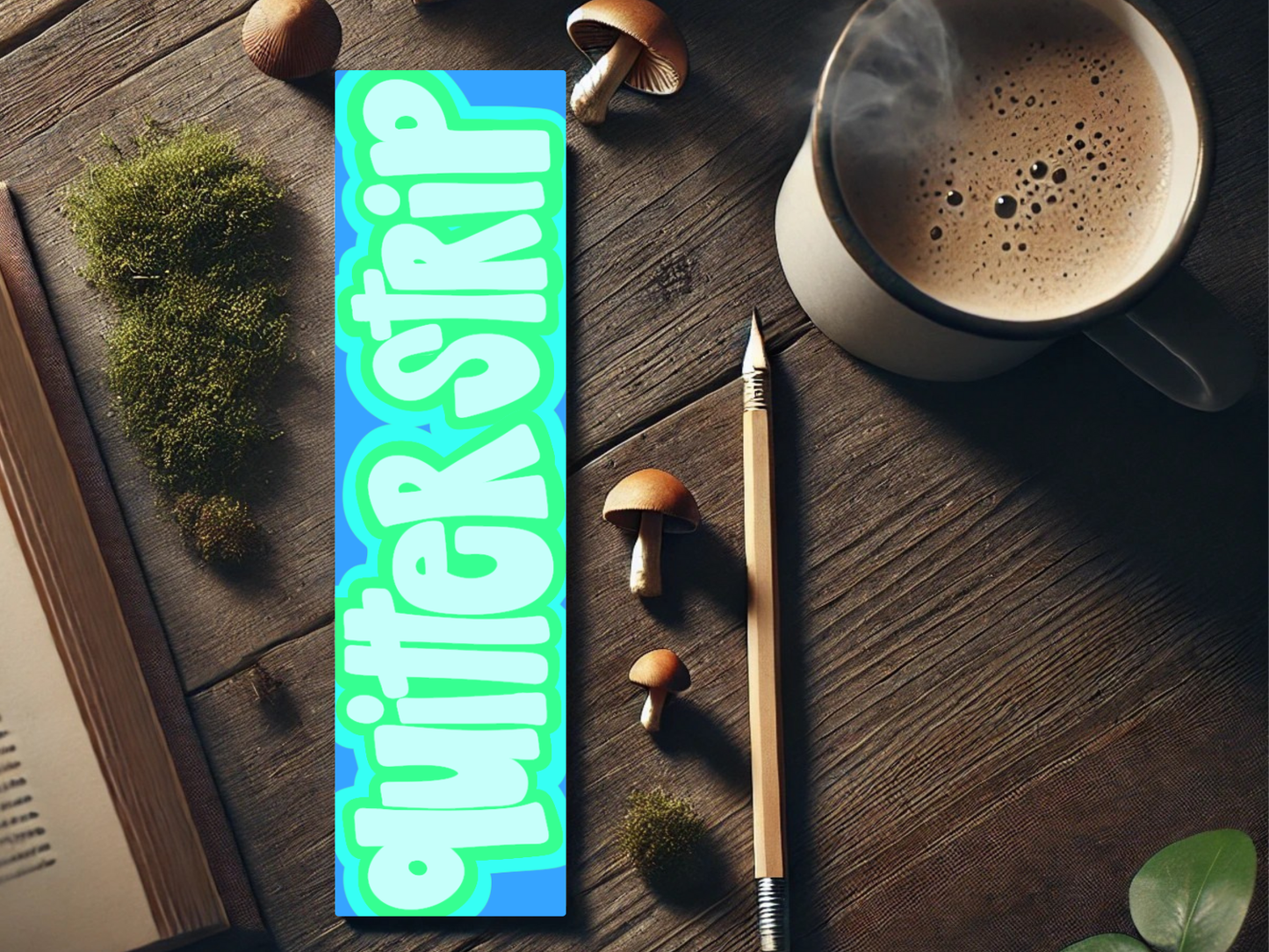 Quitter Strip Bookmark – Retro Teal Design | Hand-Drawn Bookish Gift | Funny Reading Accessory | Laminated Bookmark | Book Lover Humor