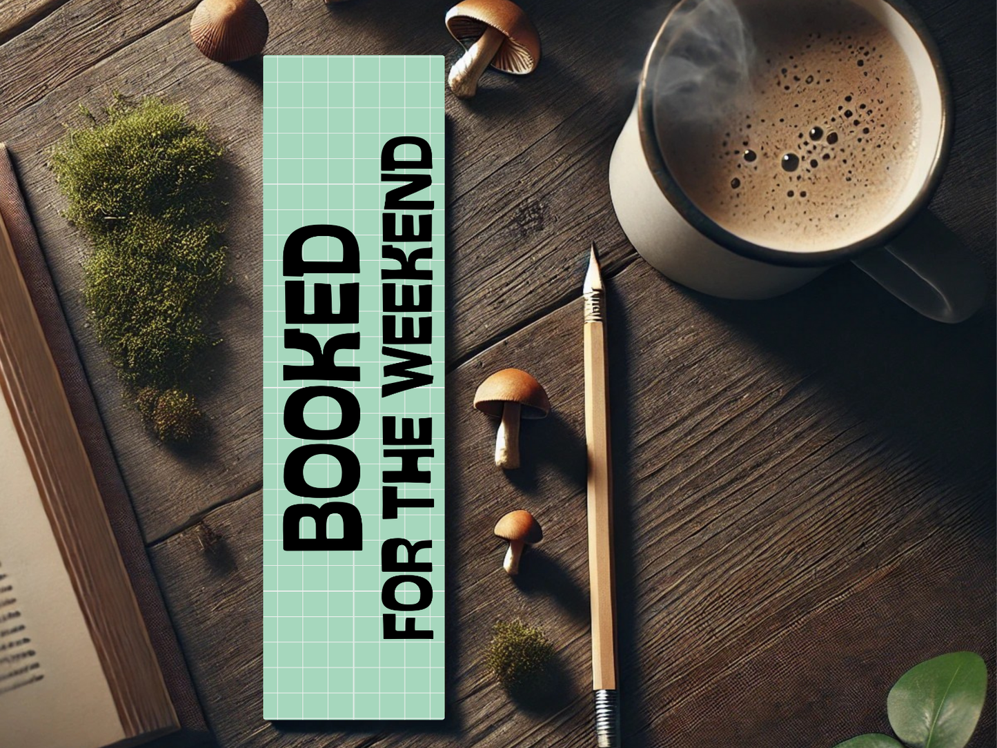 Booked For The Weekend Bookmark | Laminated Bookmark | Funny Bookish Gift | Aesthetic Page Marker | Book Lover Accessory