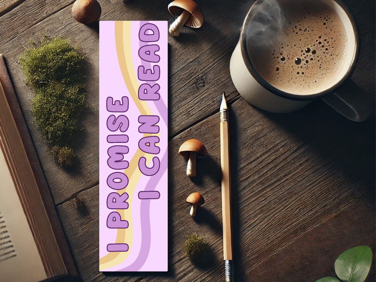 I Promise I Can Read Bookmark | Sassy Reading Accessory | Laminated Cardstock | Book Lover Gift | Bookish Humor | Funny Page Marker