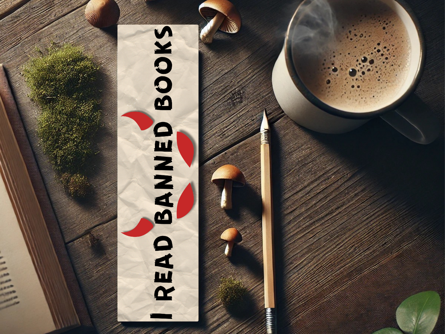 I Read Banned Books Bookmark - Sturdy Laminated Bookmark with Bold Design for Book Lovers and Librarians, Perfect Gift for Literary Rebellion