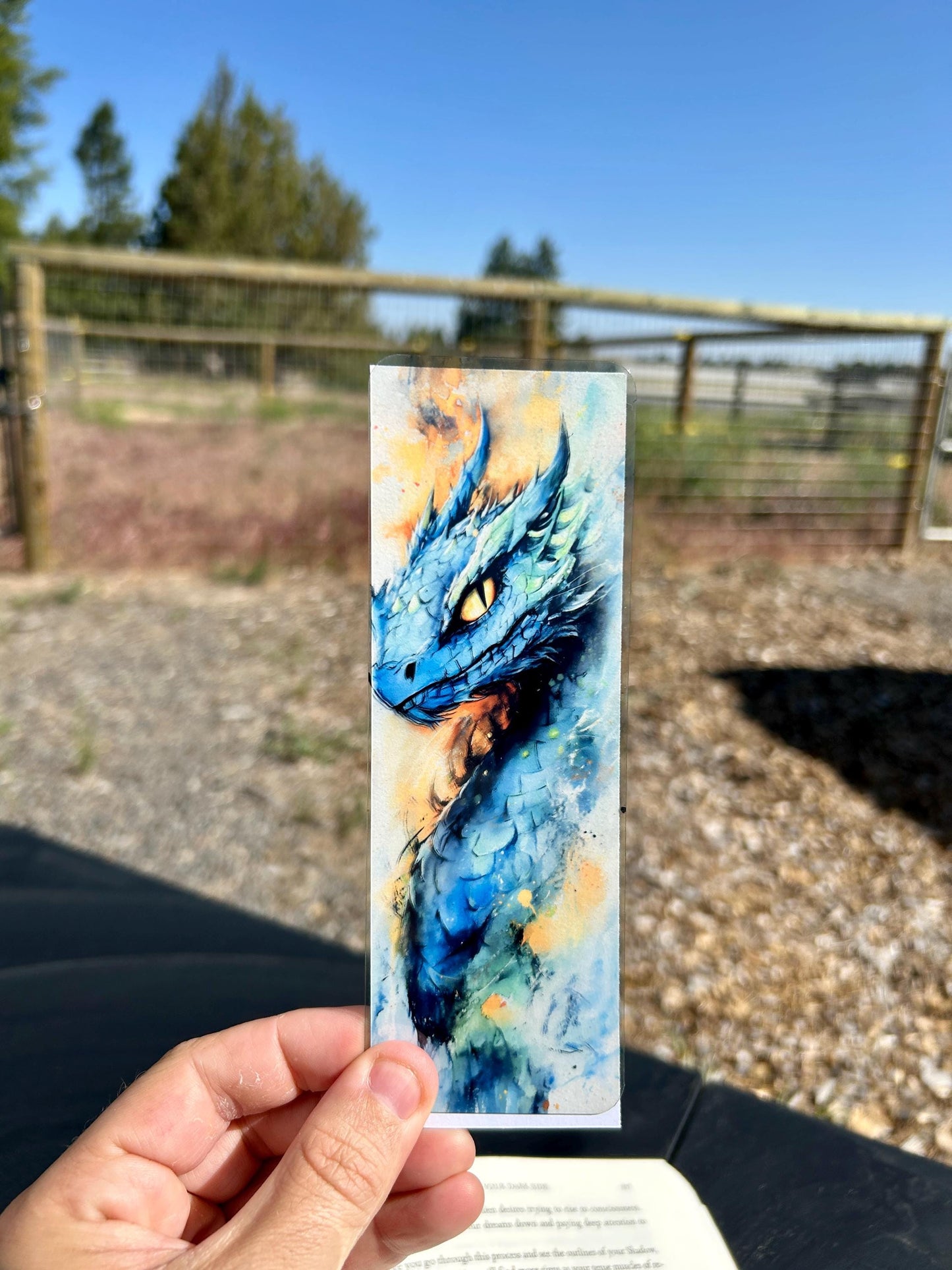Basilisk Bookmark – Watercolor Dragon, Mythical Bookmark Design, Fantasy Creature Bookmark for Book Lovers
