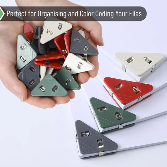 Corner Paper Clips, 4 Colors, Triangular File Corner Clip