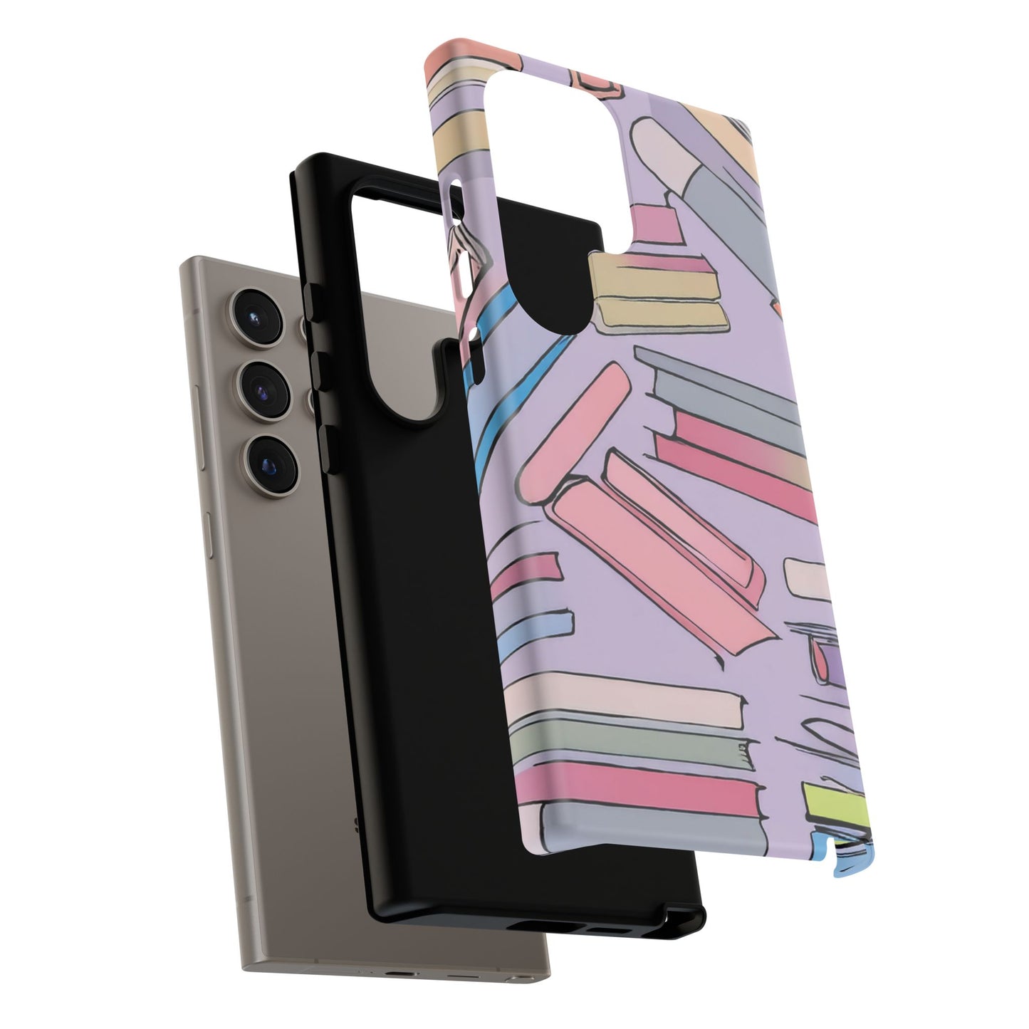 Books Pattern Tough Cases for Most Phone Types