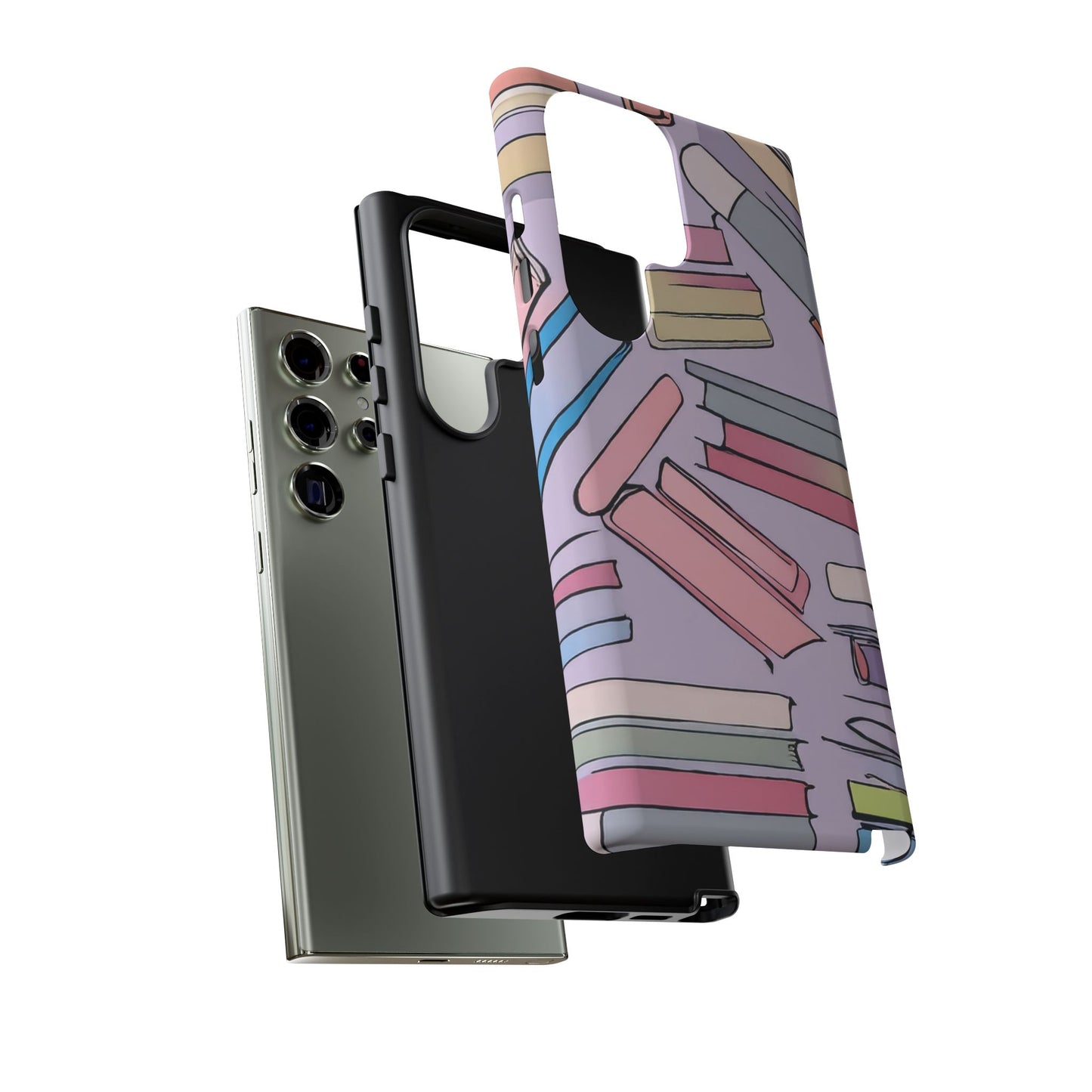 Books Pattern Tough Cases for Most Phone Types