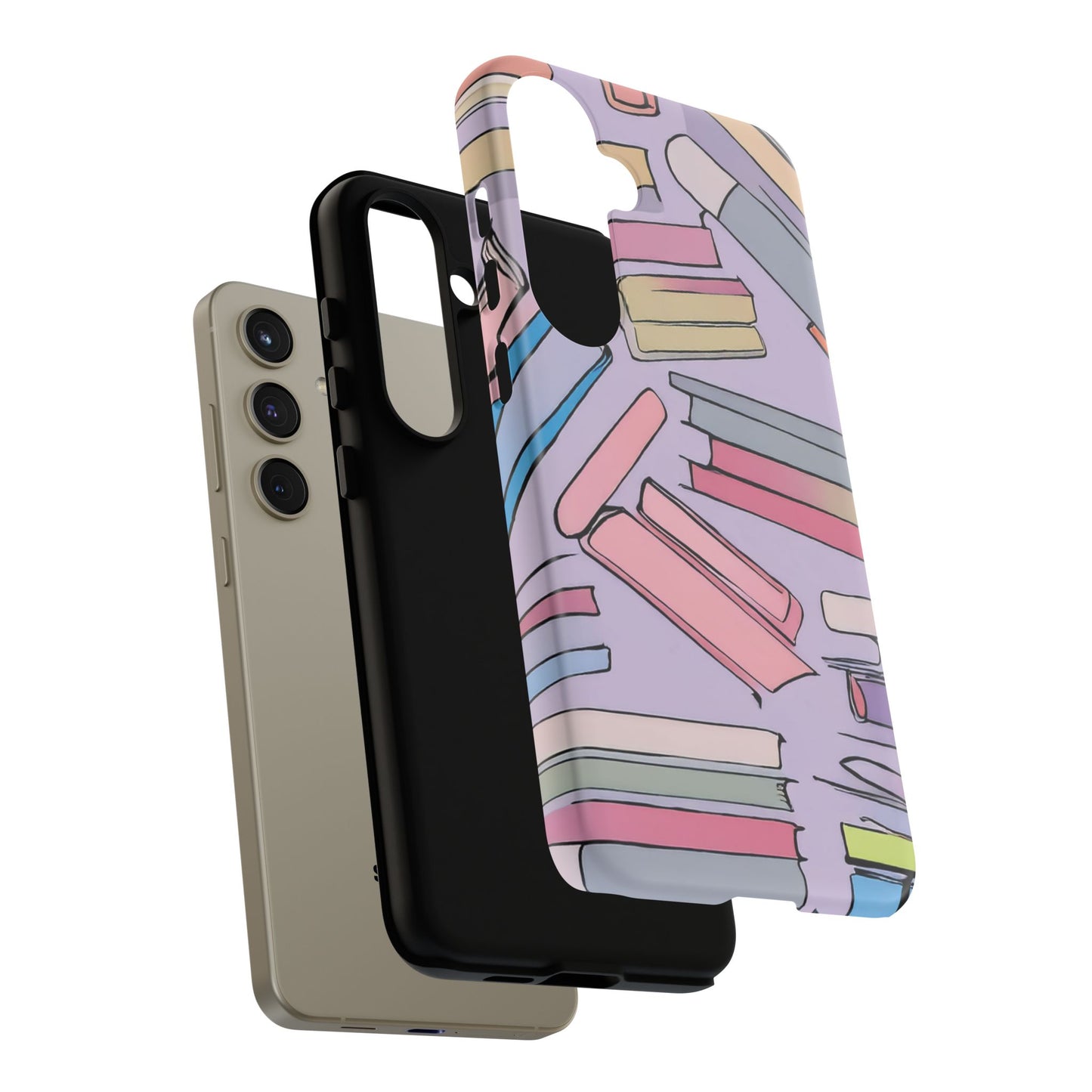 Books Pattern Tough Cases for Most Phone Types