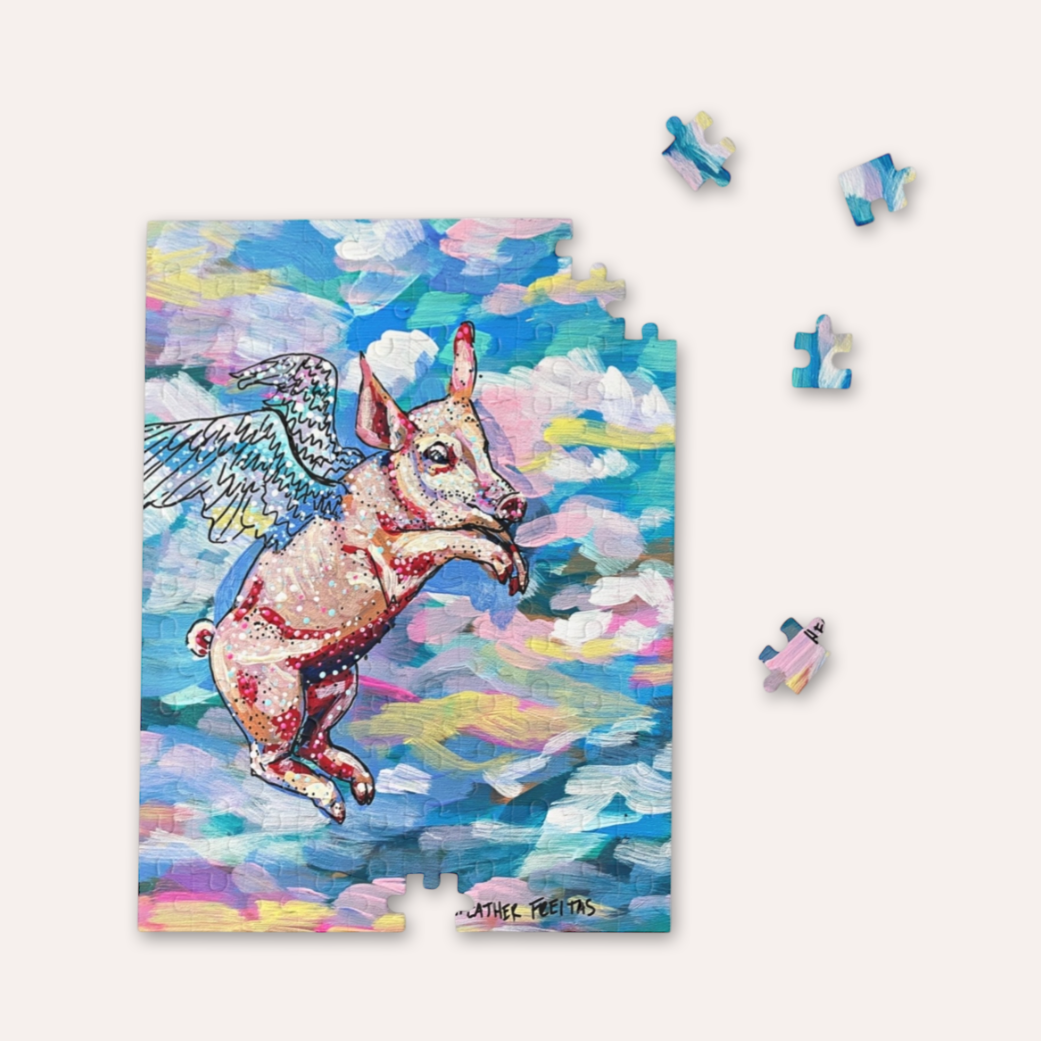 Pastel Flying Pig Puzzle ( 120 - 500 Piece )