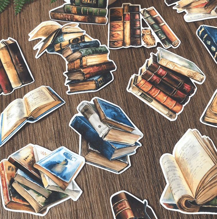 Hand Painted Retro Book Decoration Stickers