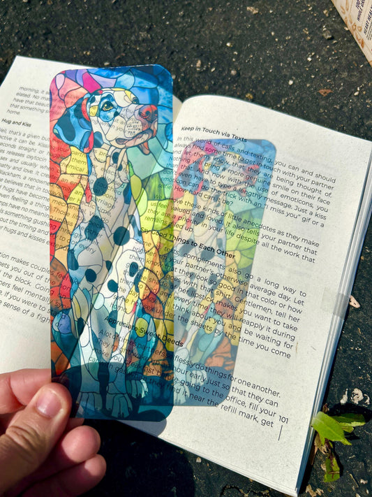 Stained Glass Dalmatian Bookmark – Elegant Dog Art, Perfect Gift for Dalmatian Lovers and Book Enthusiasts