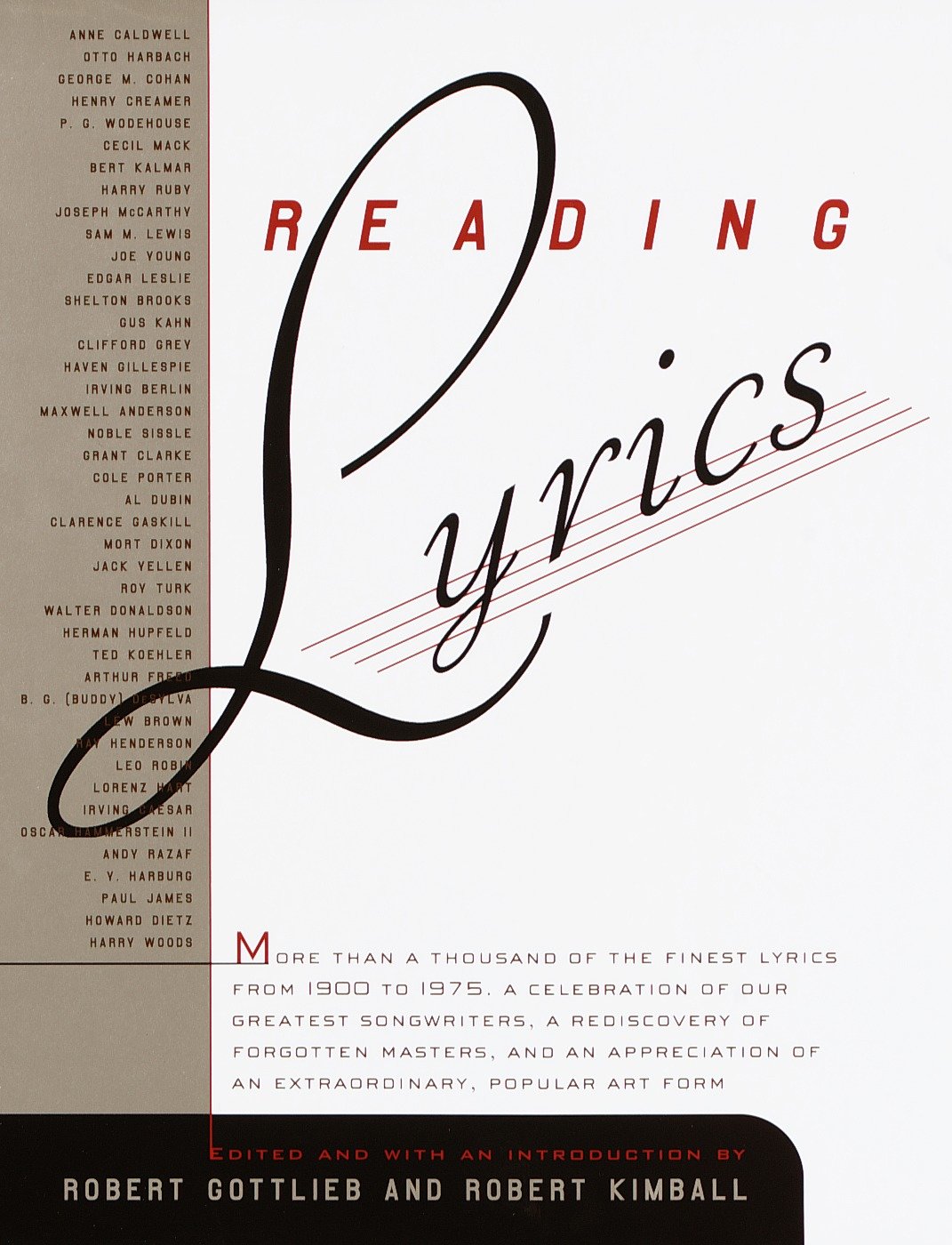 Reading Lyrics - More Than 1,000 of the Twentieth Century's Finest Song Lyrics
