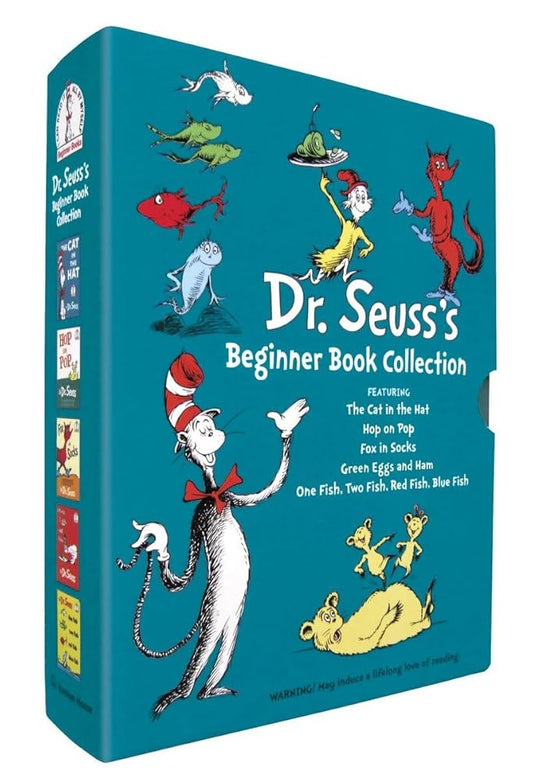 Dr. Seuss's Beginner Book Boxed Set Collection: The Cat in the Hat; One Fish Two Fish Red Fish Blue Fish; Green Eggs and Ham; Hop on Pop; Fox in Socks by Dr. Seuss