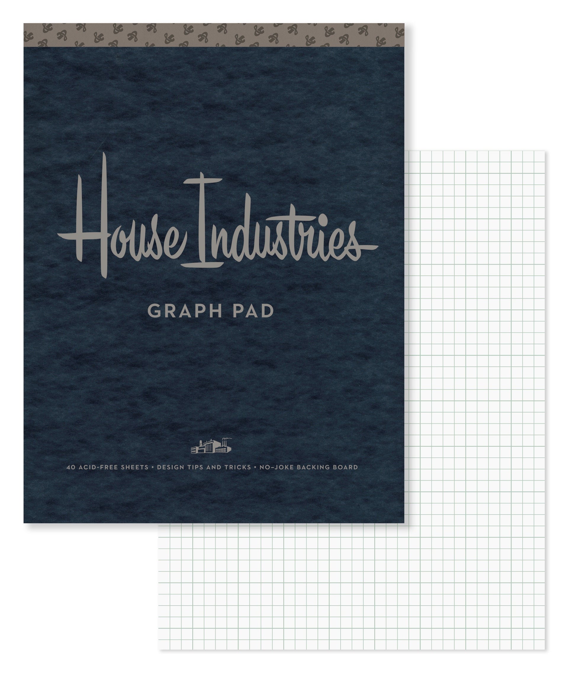House Industries Graph Pad - 40 Acid-Free Sheets, Design Tips, Extra-Thick Backing Board (House Industries)