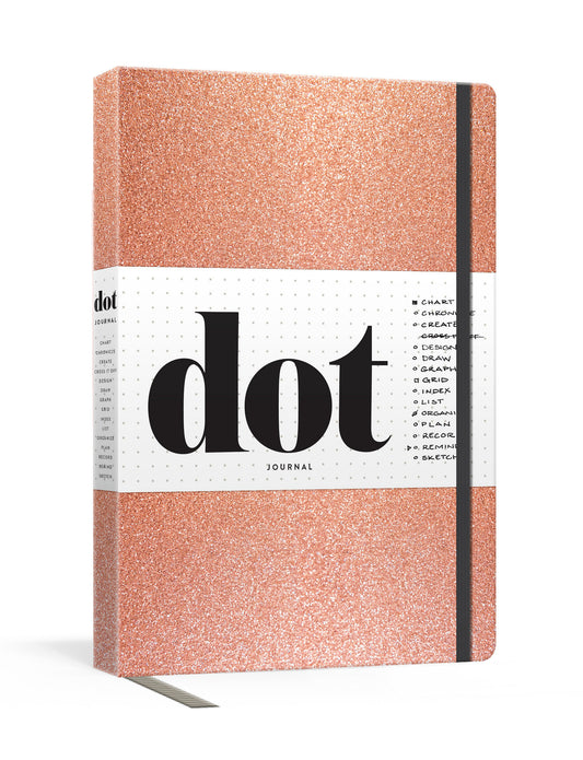 Dot Journal (Rose Gold) - A dotted, blank journal for list-making, journaling, goal-setting: 256 pages with elastic closure and ribbon marker