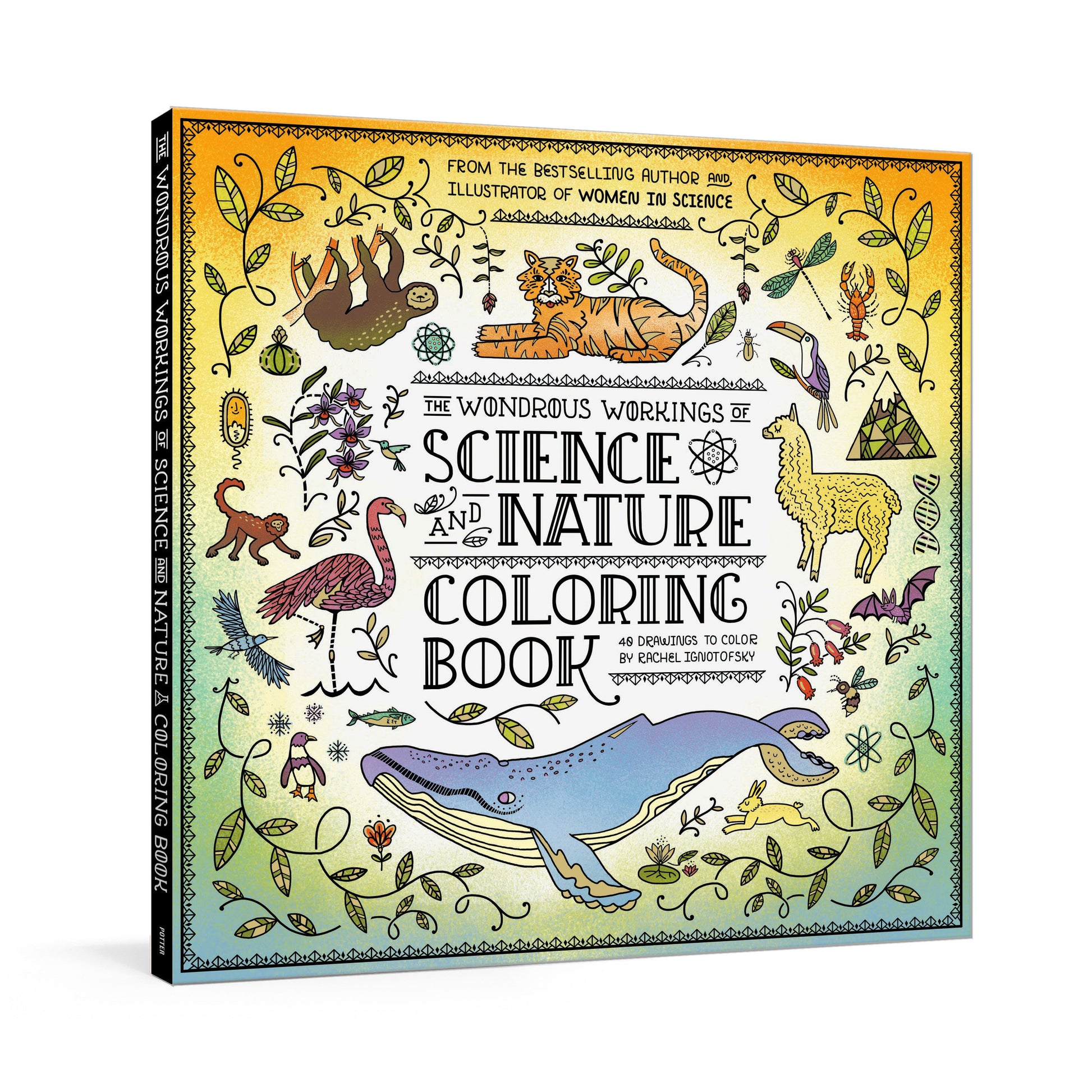 The Wondrous Workings of Science and Nature Coloring Book - 40 Line Drawings to Color