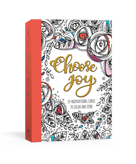 Choose Joy Postcard Book - 24 Inspirational Cards to Color and Send