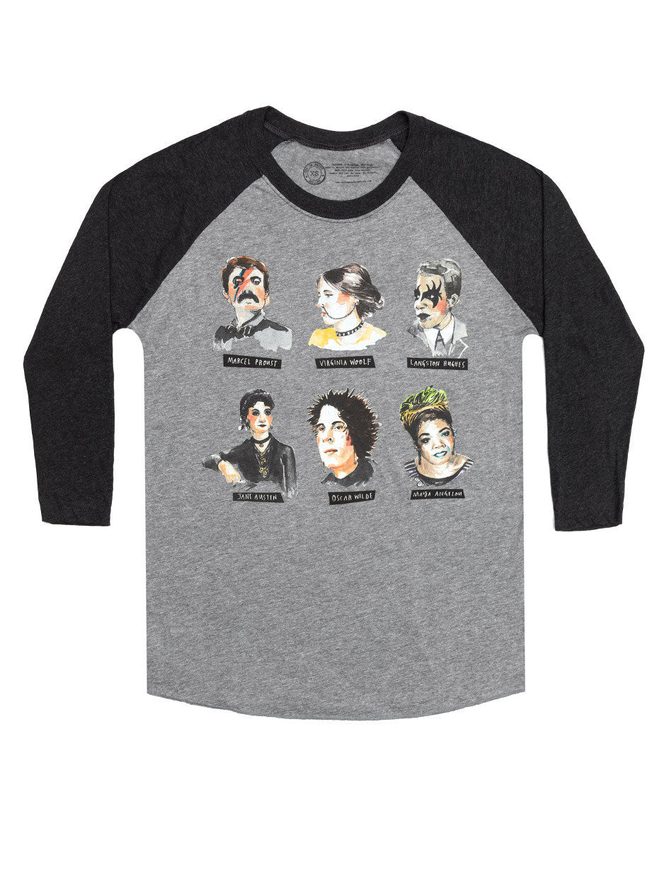 Punk Rock Authors Unisex 3/4 Sleeve Raglan Small