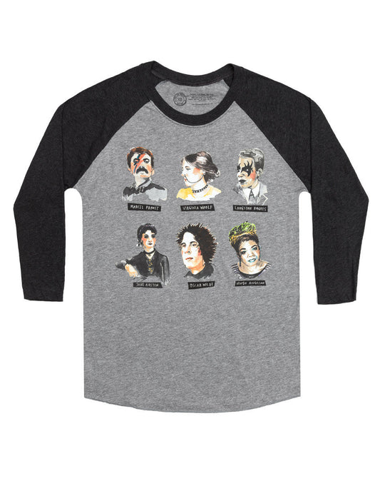 Punk Rock Authors Unisex 3/4 Sleeve Raglan Small