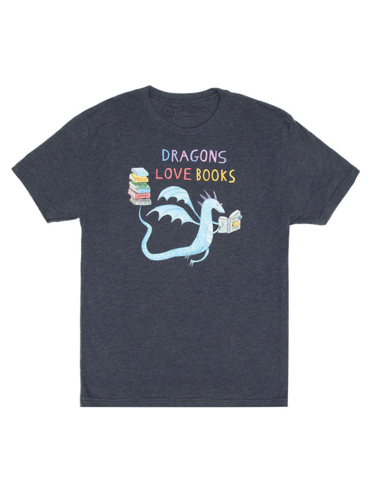 Dragons Love Books Unisex T-Shirt XX-Large