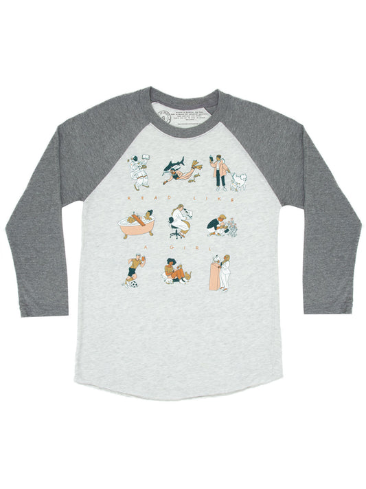 Read Like a Girl Unisex 3/4 Sleeve Raglan X-Large