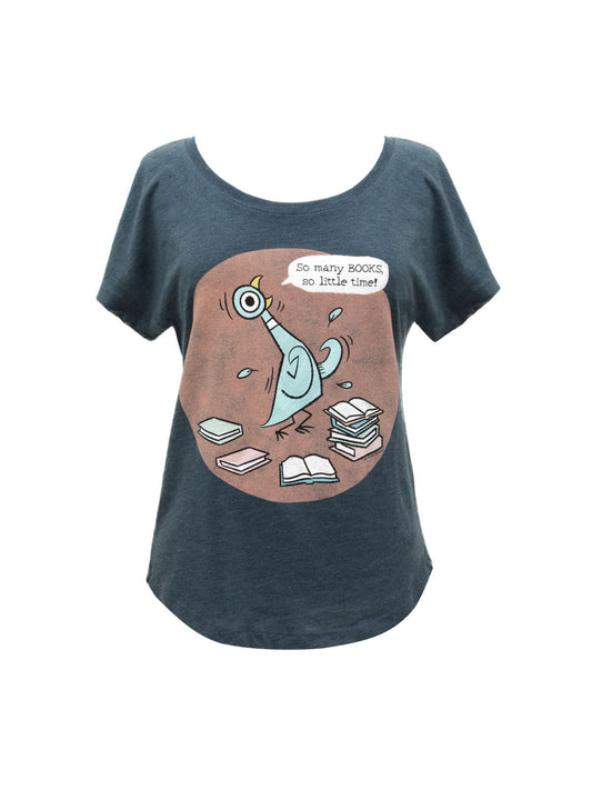 The Pigeon: So Many Books Women's Relaxed Fit T-Shirt XX-Large