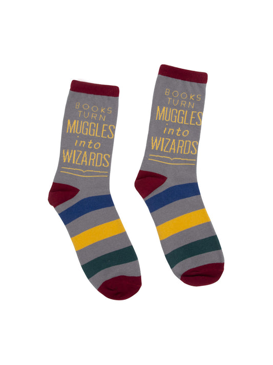 Books Turn Muggles into Wizards Socks - Small
