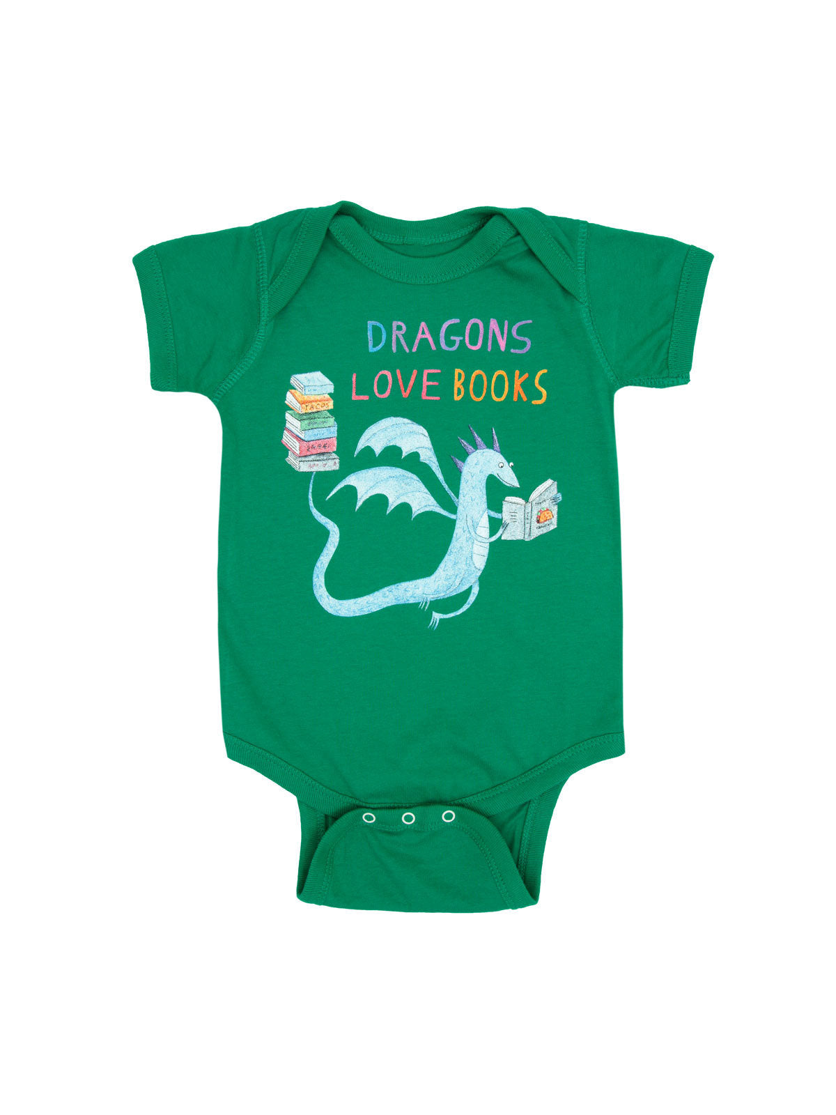 Dragons Love Books Baby Bodysuit - 12 Mo
