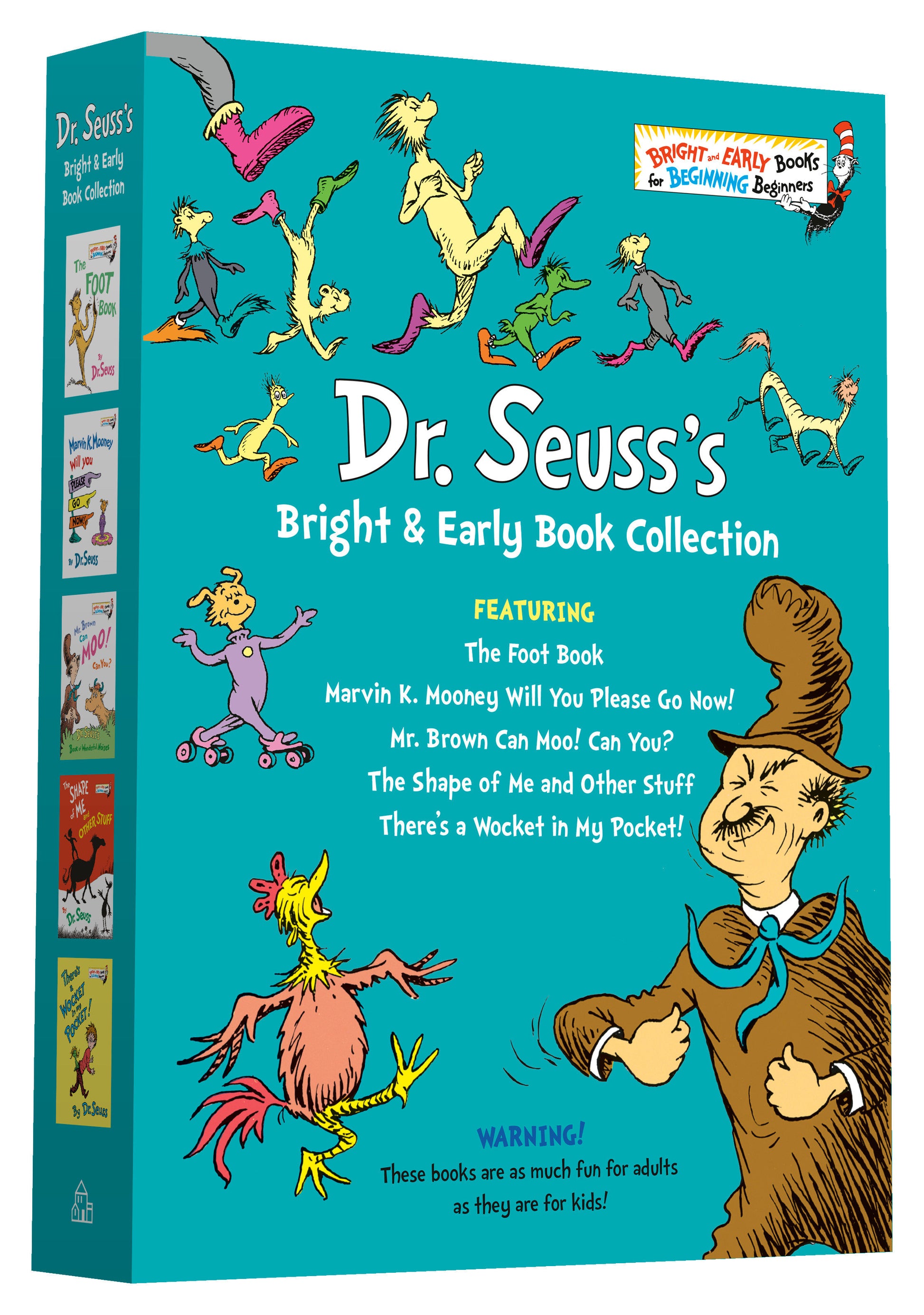 Dr. Seuss Bright & Early Book Boxed Set Collection - The Foot Book; Marvin K. Mooney Will You Please Go Now!; Mr. Brown Can Moo! Can You?, The Shape of Me and Other Stuff; There's a Wocket in My Pocket! (Bright & Early Books)