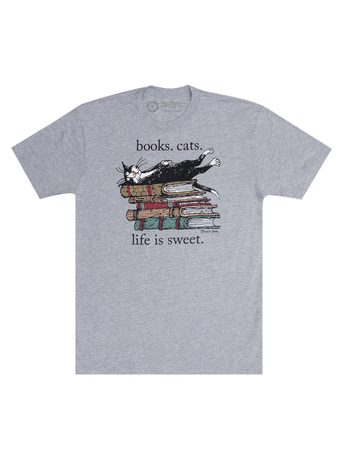Books. Cats. Life is Sweet. Unisex T-Shirt X-Small