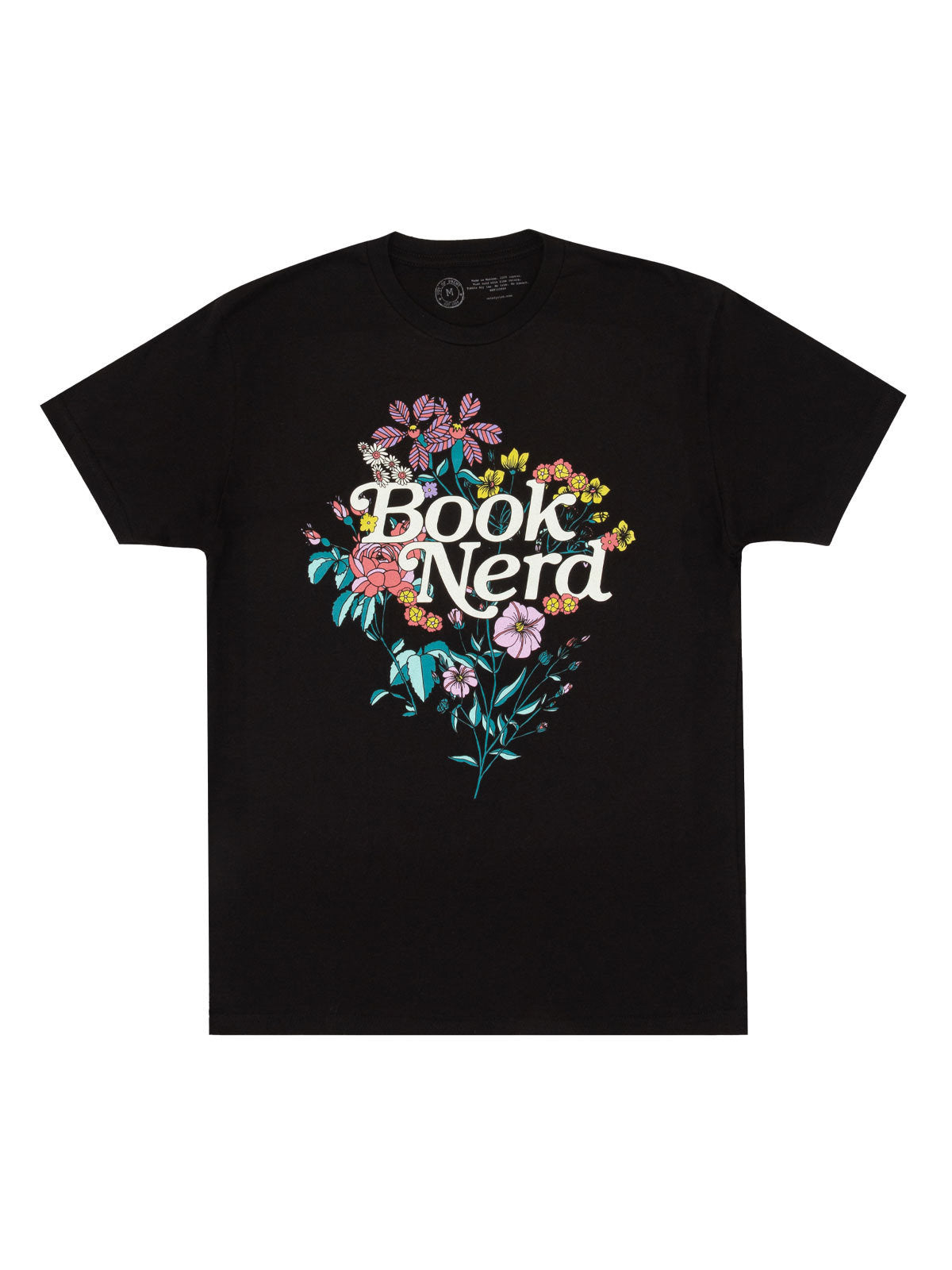 Book Nerd Floral Unisex T-Shirt Medium