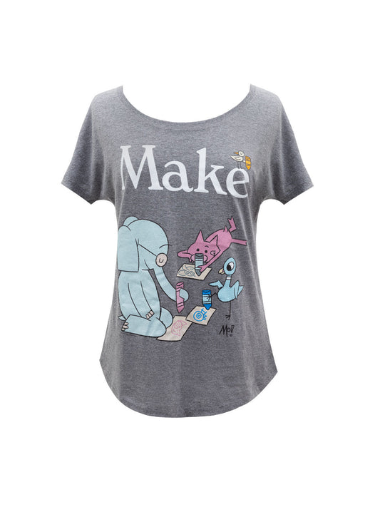ELEPHANT & PIGGIE Make Women's Relaxed Fit T-Shirt XX-Large