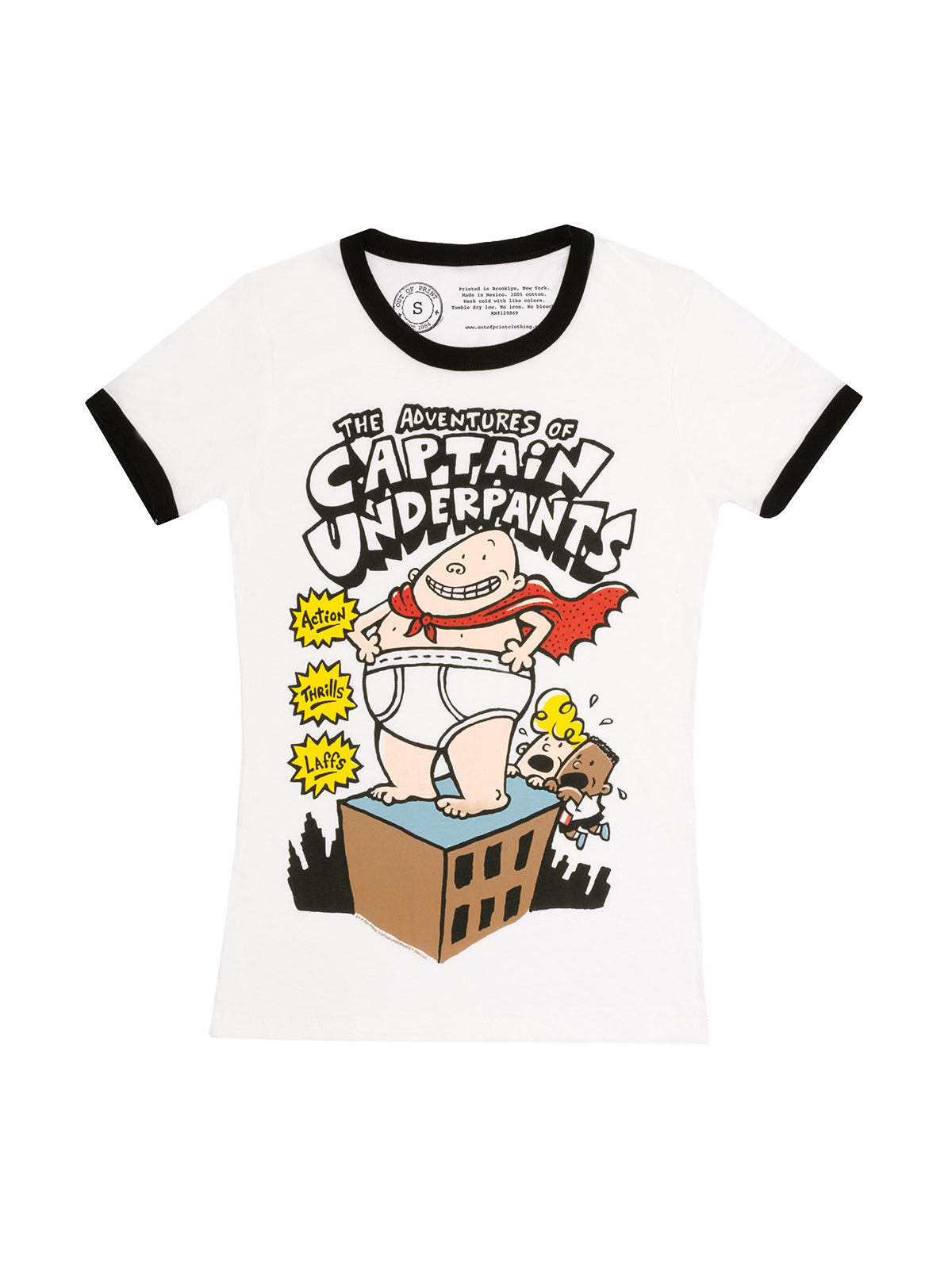 The Adventures of Captain Underpants Women's Ringer T-Shirt Medium