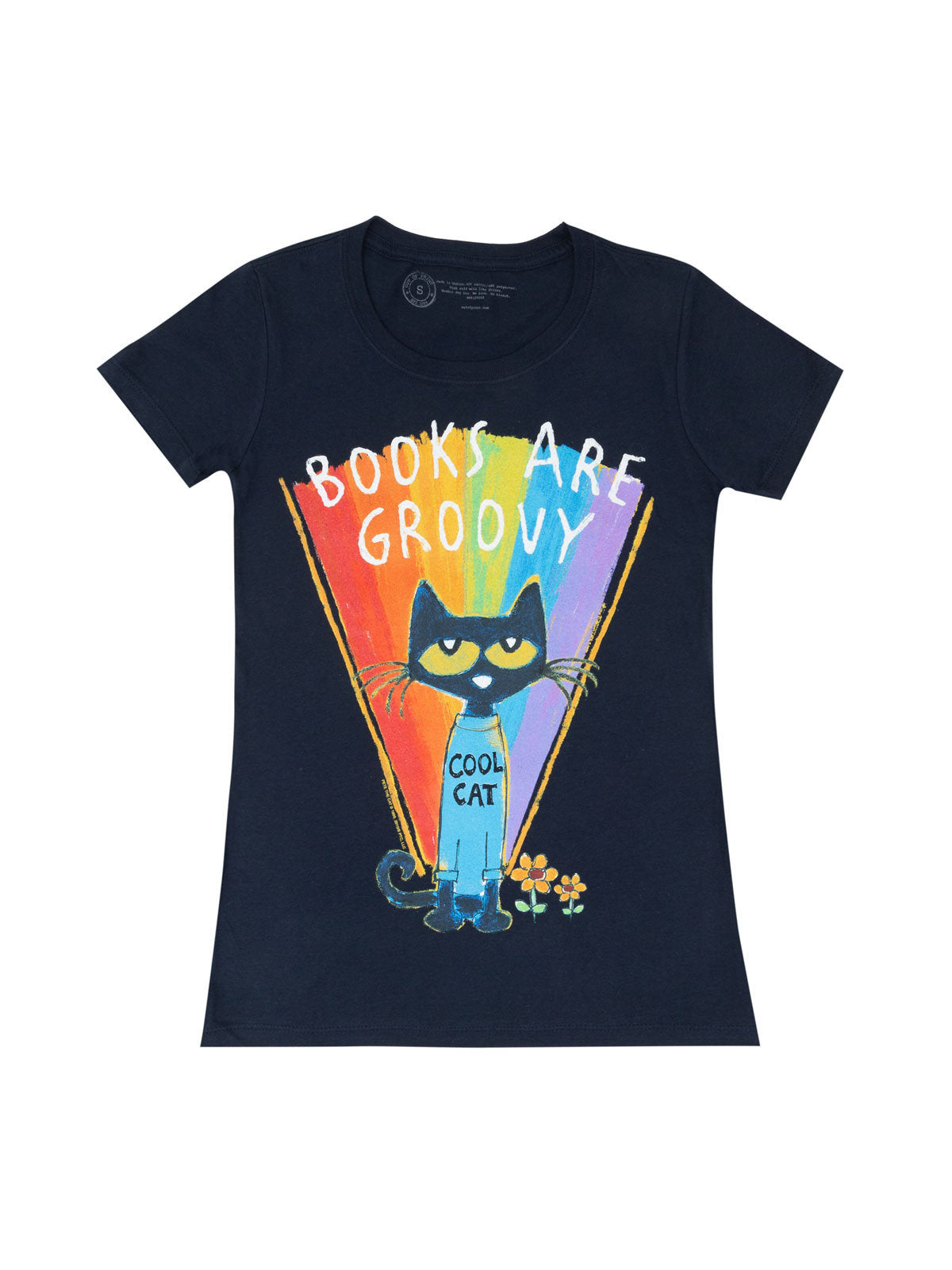 Pete the Cat: Books Are Groovy Women's Crew T-Shirt X-Large