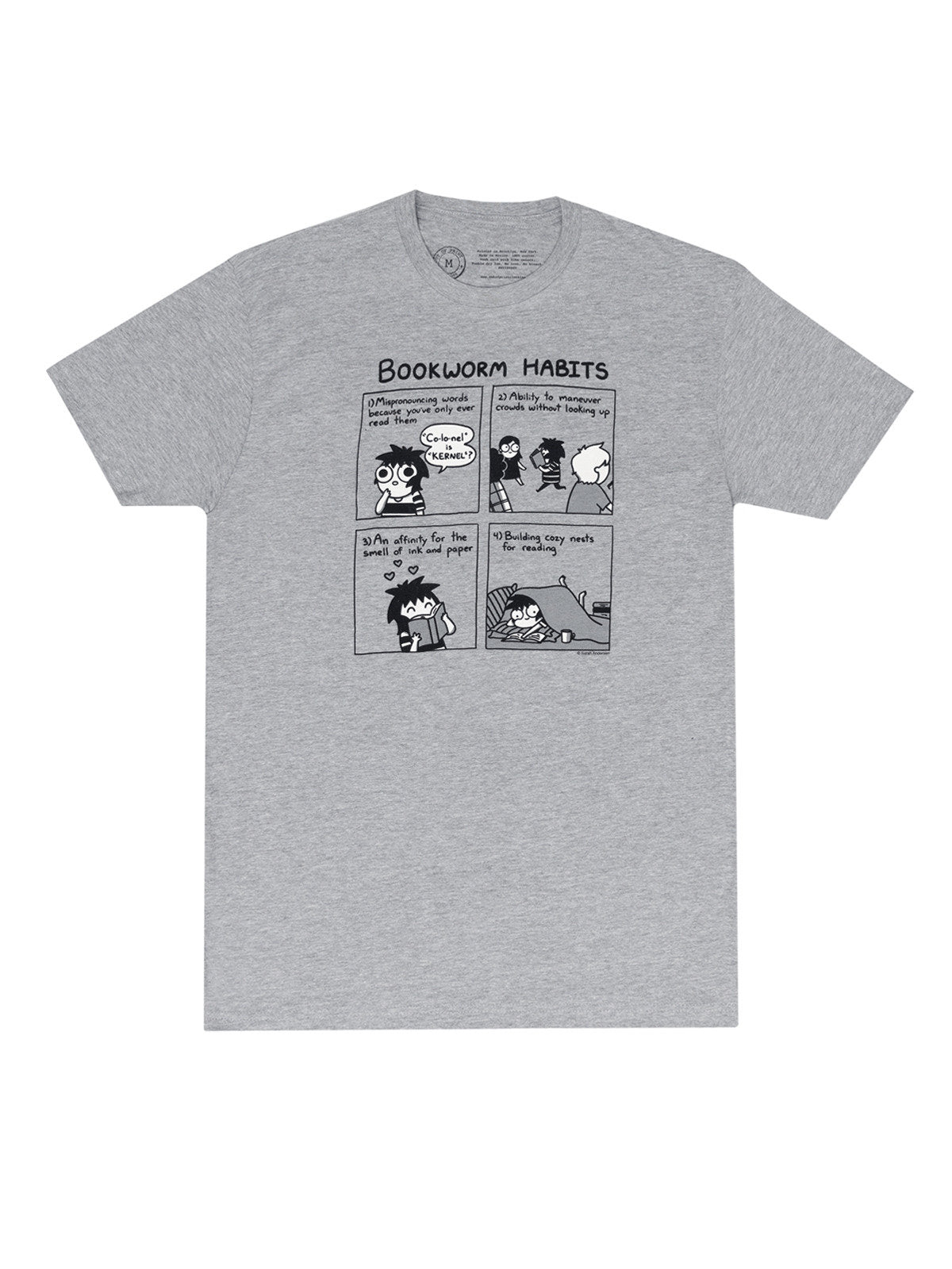 Sarah's Scribbles: Bookworm Habits Unisex T-Shirt Medium