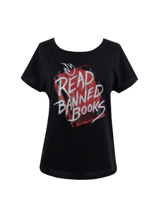 Read Banned Books (Graffiti Art) Women's Relaxed Fit T-Shirt X-Large