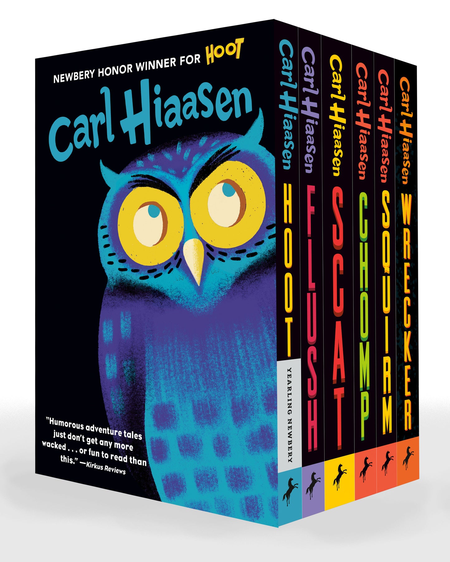 Hiaasen 6-Book Paperback Boxed Set - Hoot; Flush; Scat; Chomp; Squirm; Wrecker