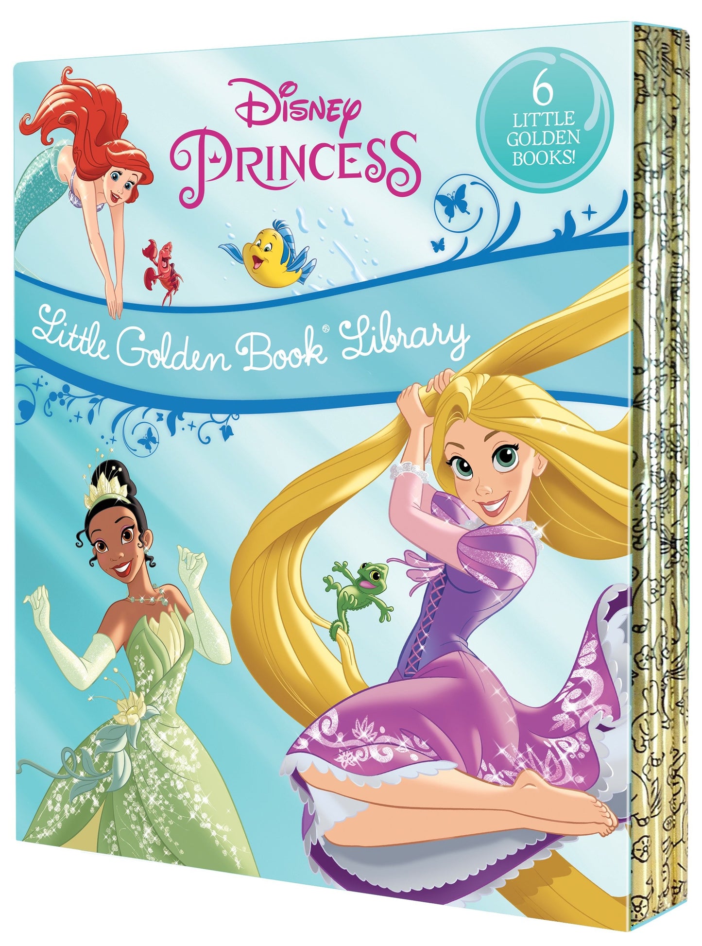 Disney Princess Little Golden Book Library -- 6 Little Golden Books - Tangled; Brave; The Princess and the Frog; The Little Mermaid; Beauty and the Beast; Cinderella (Little Golden Book)
