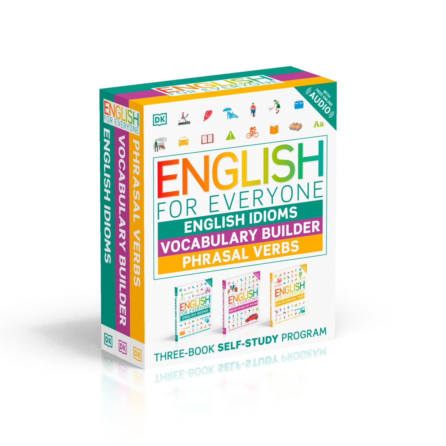 English for Everyone English Idioms, Vocabulary Builder, Phrasal Verbs 3 Book Box Set (DK English for Everyone)