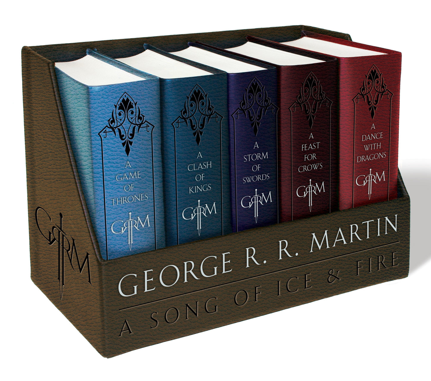 George R. R. Martin's A Game of Thrones Leather-Cloth Boxed Set (Song of Ice andFire Series) - A Game of Thrones, A Clash of Kings, A Storm of Swords, A Feast for Crows, and ADance with Dragons (A Song of Ice and Fire)
