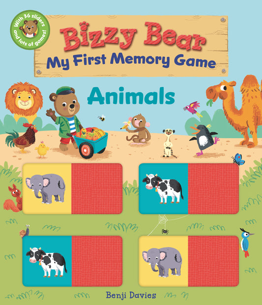 Bizzy Bear: My First Memory Game: Animals - (Interactive Memorization Board Book About Animals on the Farm, at the Zoo, and In the Sea for Toddlers - With Sturdy Slides to Push and Pull) (Bizzy Bear)