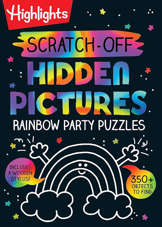 Scratch-Off Hidden Pictures Rainbow Party Puzzles: Over 350 Colorful Objects to Find in this Rainbow Puzzle Book for Kids Ages 6-9 (Highlights Scratch-Off Activity Books) by Highlights