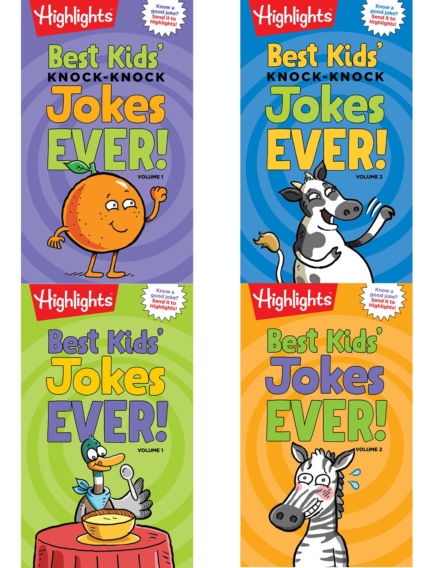 Highlights Joke Books Pack - 4-in-1 Kids Joke Book Collection, Packed with the Funniest Kid-Friendly Jokes, Silliest Cartoons and Laugh-Out-Loud Fun for Ages 6 and Older (Highlights Joke Books)