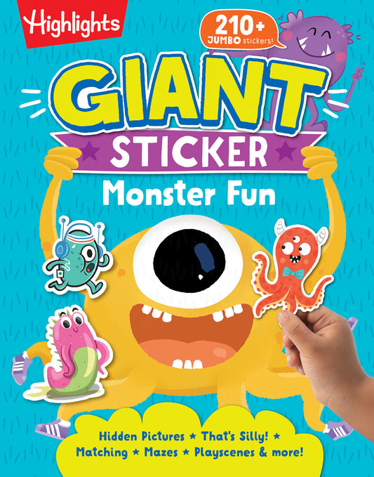 Giant Sticker Monster Fun - Hours of Giant Sticker Fun for Young Puzzlers 3 and Up, Halloween Mazes, Puzzles and Activities in this 64-Page Monster Book (Giant Sticker Fun)