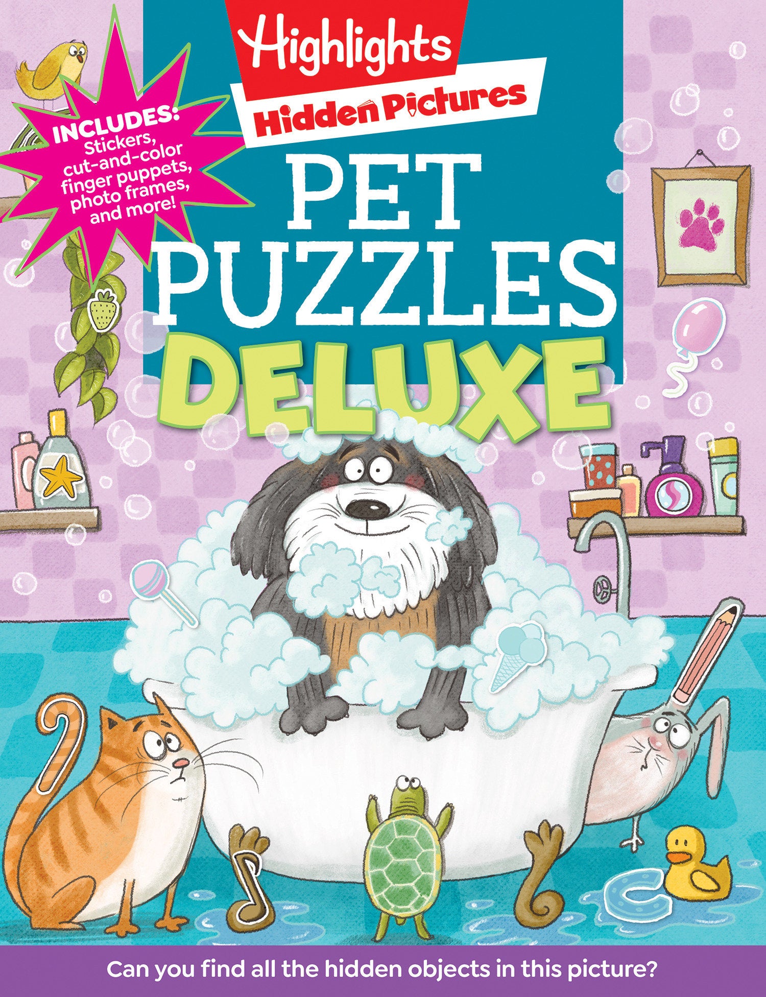Pet Puzzles Deluxe - 600+ Hidden Objects to Find, Animal Stickers for Kids, Dogs, Cats, Pets and More (Highlights Hidden Pictures)