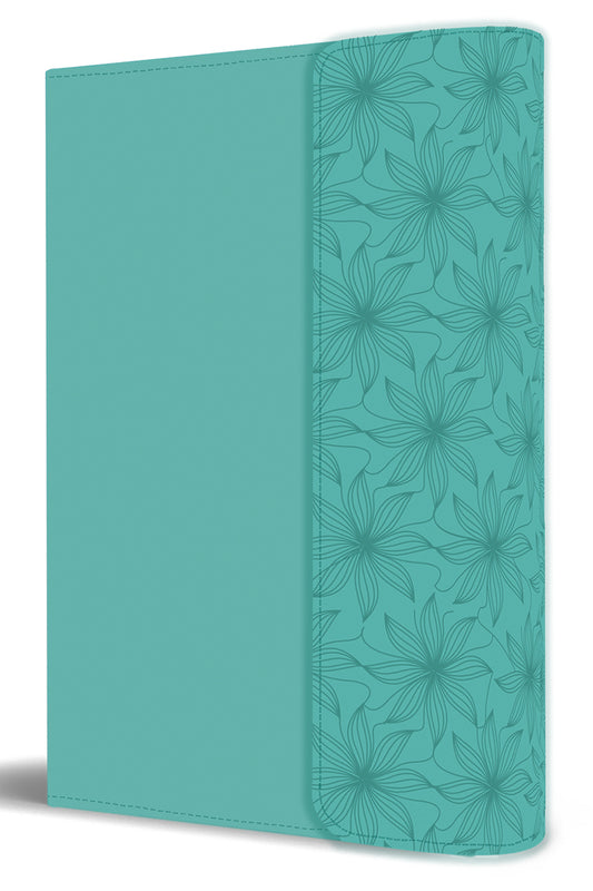 Biblia RVR 1960 tama�o manual, s�mil piel aquamarina con solapa e im�n / Spanish Bible RVR 1960 Handy Size Large Print Leathersoft with magnet